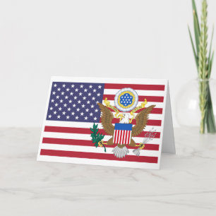 American Flag & Coat of Arms, United States Card