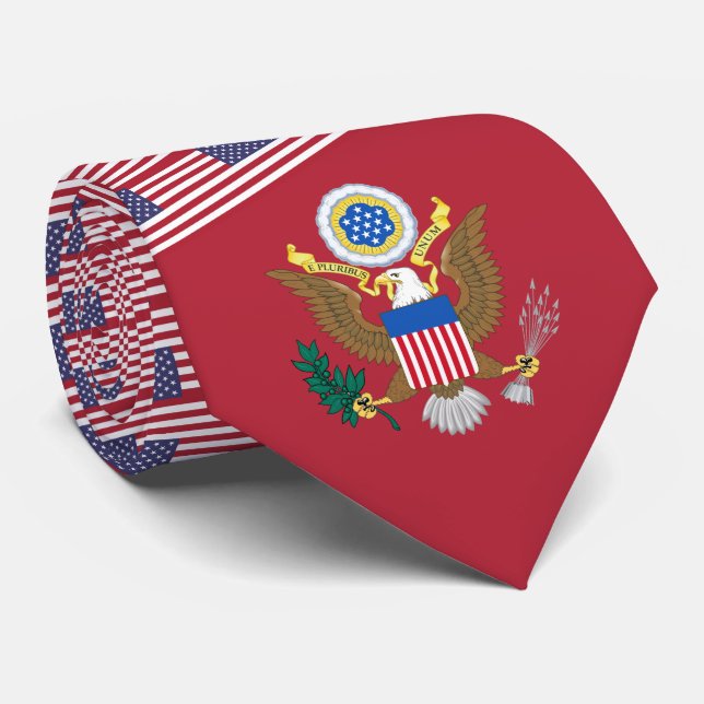 American Flag & Coat of Arms, United States Tie (Rolled)