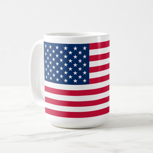 American Flag Coffee Mugs USA (Front Left)