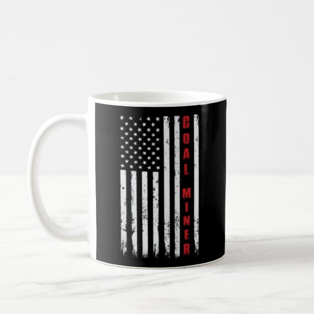 American Flag Cole Miner Coffee Mug (Left)