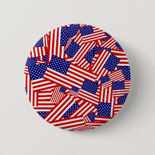 American Flag Collage 6 Cm Round Badge