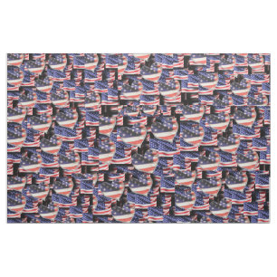 American Flag Collage Fabric