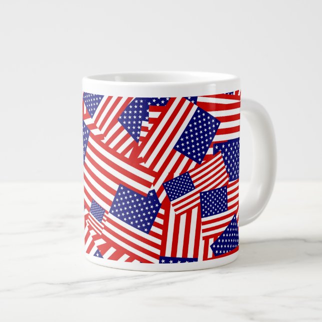 American Flag Collage Large Coffee Mug (Front Right)