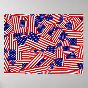 American Flag Collage Poster