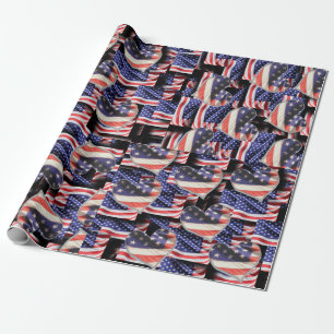 American Flag Collage Wrapping Paper
