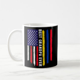 American Flag & Colombia Flag Best Grandpa Ever Fa Coffee Mug