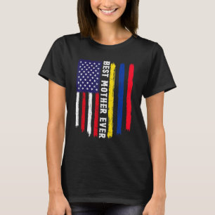 American Flag & Colombia Flag Best Mother Ever Fam T-Shirt