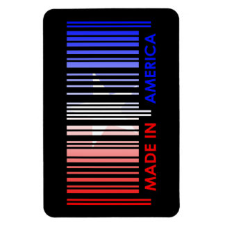 American Flag Colours Bar Code Design Magnet