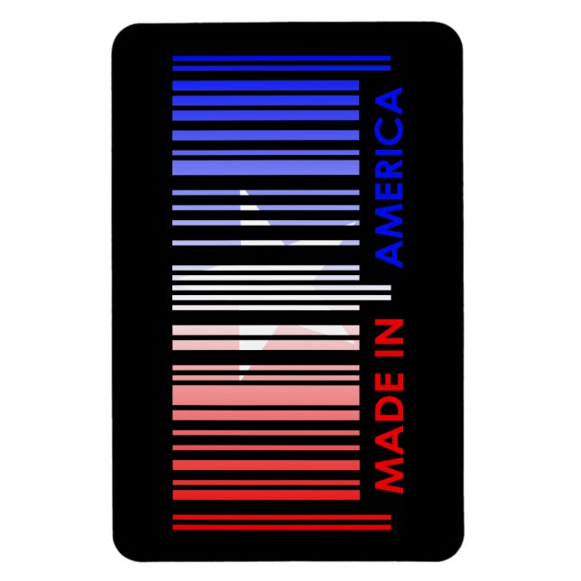 American Flag Colours Bar Code Design Magnet (Vertical)