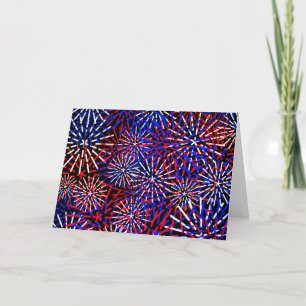 American Flag Colours Firework Design  Thank You Card