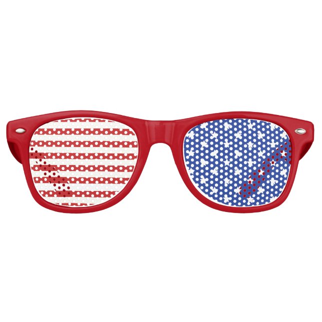 American Flag Colours - Party favours Retro Sunglasses (Front)