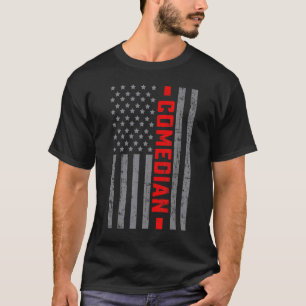 American Flag Comedian US Flag Vintage For Men Dad T-Shirt