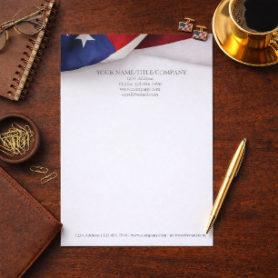 American Flag Company Name Business Custom Letterhead