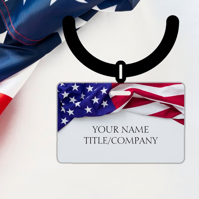 American Flag Company Name ID ID Badge (Creator Uploaded)