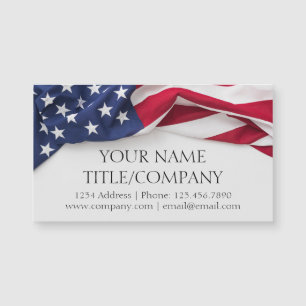 American Flag Company Name Magnetic Business Card 