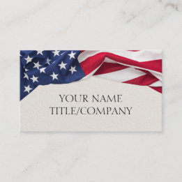American Flag Company Name Paper Texture Business Card