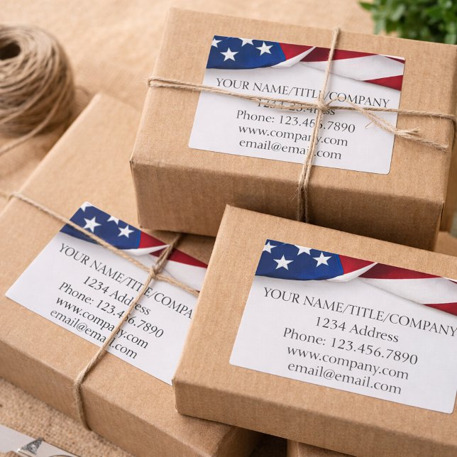 American Flag Company Name  Rectangular Sticker (Creator Uploaded)