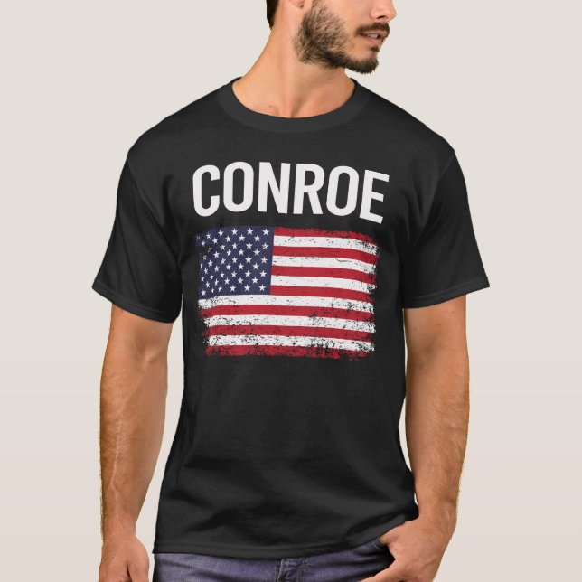 American Flag Conroe T-Shirt (Front)