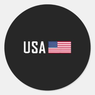 American Flag Cool Patriotic Men Women 4th Of July Classic Round Sticker