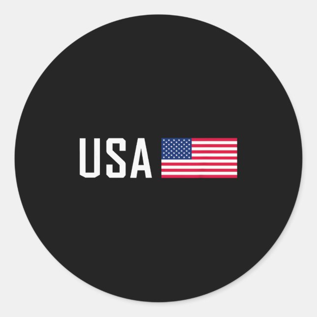 American Flag Cool Patriotic Men Women 4th Of July Classic Round Sticker (Front)
