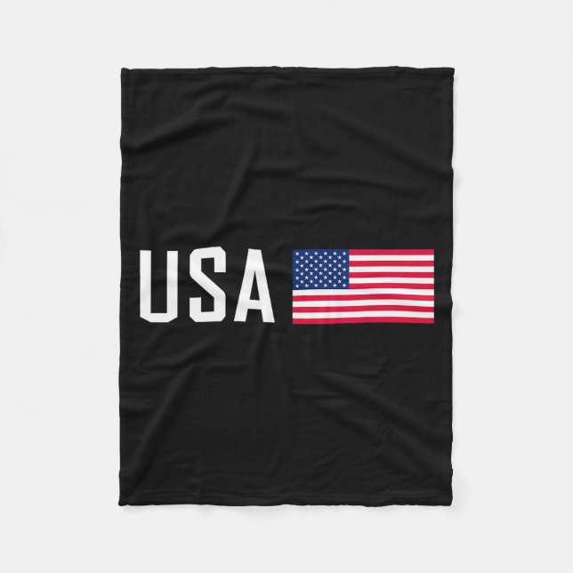 American Flag Cool Patriotic Men Women 4th Of July Fleece Blanket (Front)