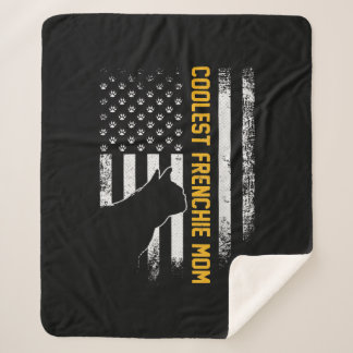 American Flag Coolest French Bulldog For Mum Dog Sherpa Blanket