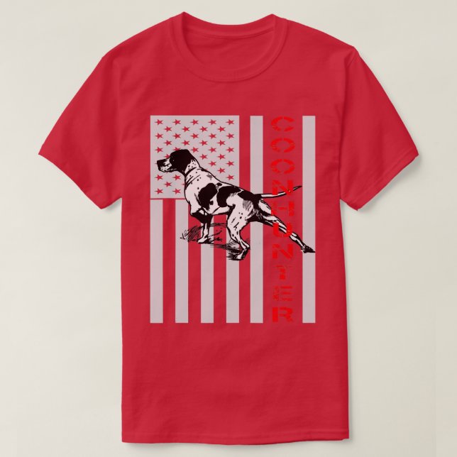 American Flag Coon Hunting  T-Shirt (Design Front)