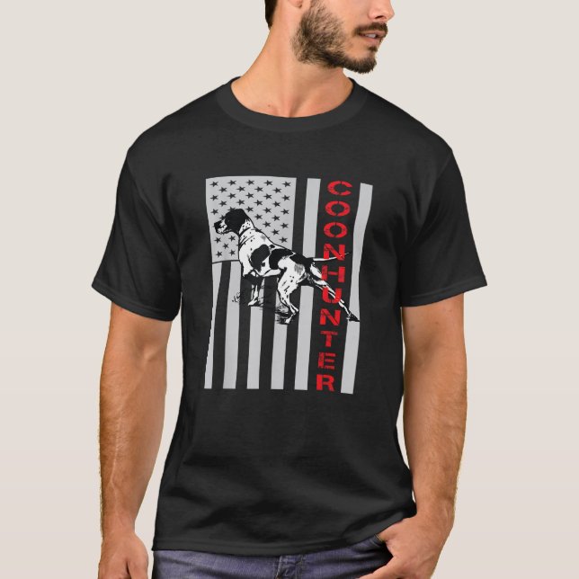 American Flag Coon Hunting T-Shirt (Front)