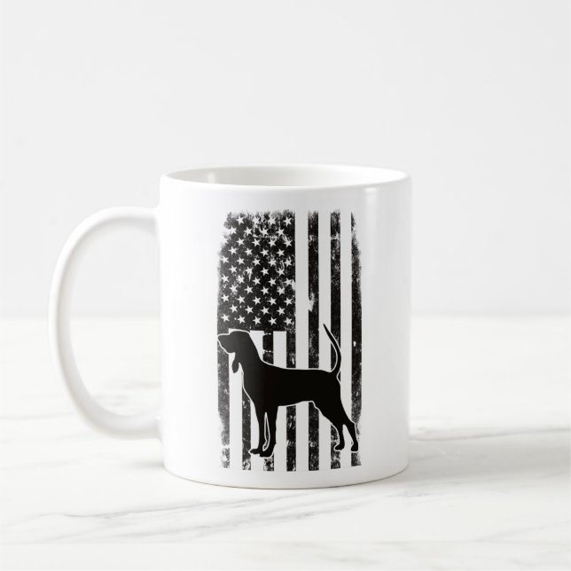 American Flag & Coonhound Coffee Mug (Left)