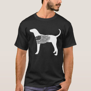 American Flag Coonhound For Plott Bluetick Redbone T-Shirt