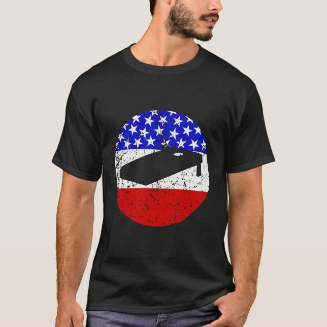 American Flag Cornhole Cornhole Board T-Shirt (Front)
