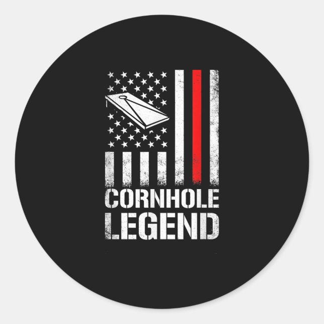 American Flag Cornhole cornhole Classic Round Sticker (Front)