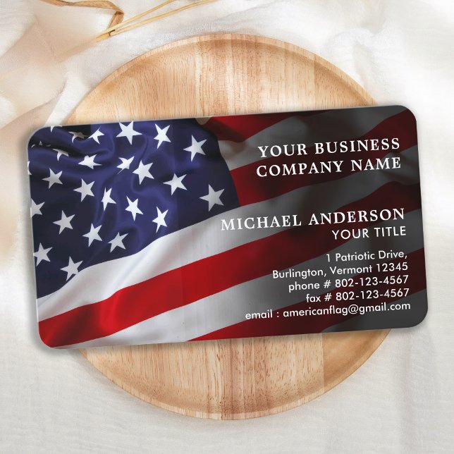 American Flag Corporate Professional Patriotic Business Card (Creator Uploaded)