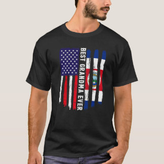 American Flag & Costa Rica Flag Best Grandma Ever T-Shirt