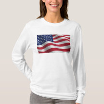 American flag cotton long sleeve T-shirt