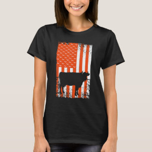American Flag Cow Halloween Farm Costume Men Women T-Shirt