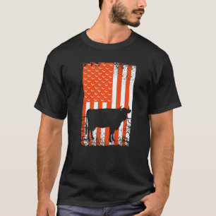 American Flag Cow Halloween Farm Costume Men Women T-Shirt