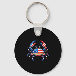 American flag crab patriotic 4th of july seafood key ring