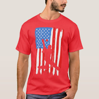 American Flag Cricket  T-Shirt