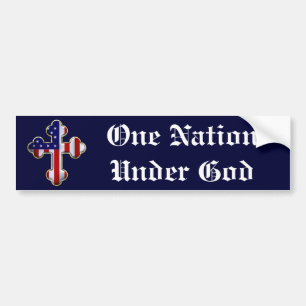 American Flag Cross2 Bumper Sticker