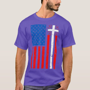 American Flag Cross Christian Christianity Jesus T-Shirt