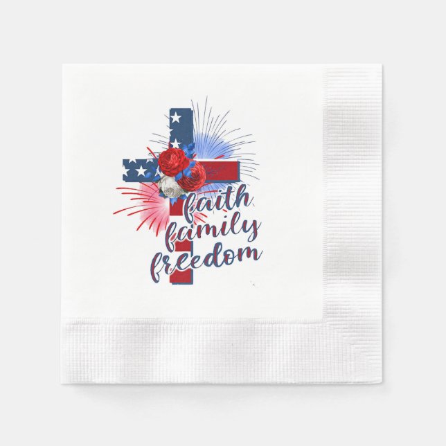 American Flag Cross Napkin (Front)