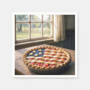 American Flag Crust On Homemade Pie Napkin