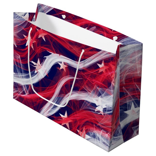 American Flag Custom Gift Bag (Front Angled)