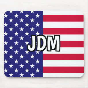 American Flag Custom Initials Mouse Mat