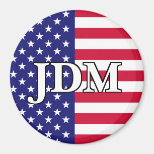 American Flag Customisable Initials Magnet