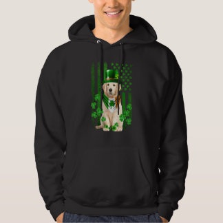 American Flag Cute Golden Retriever Dog St Patrick Hoodie