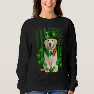 American Flag Cute Golden Retriever Dog St Patrick Sweatshirt