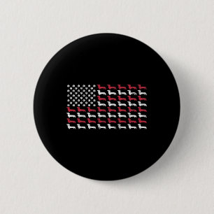 American Flag Dachshund Patriotic Dog Men Women 4t 6 Cm Round Badge