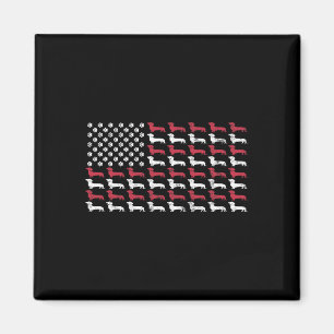 American Flag Dachshund Patriotic Dog Men Women 4t Magnet